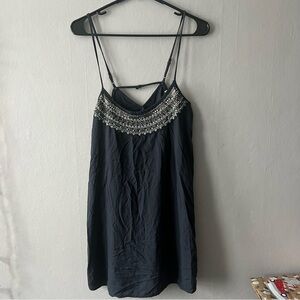 American Eagle Navy Blur Beaded Slip Dress Size Medium